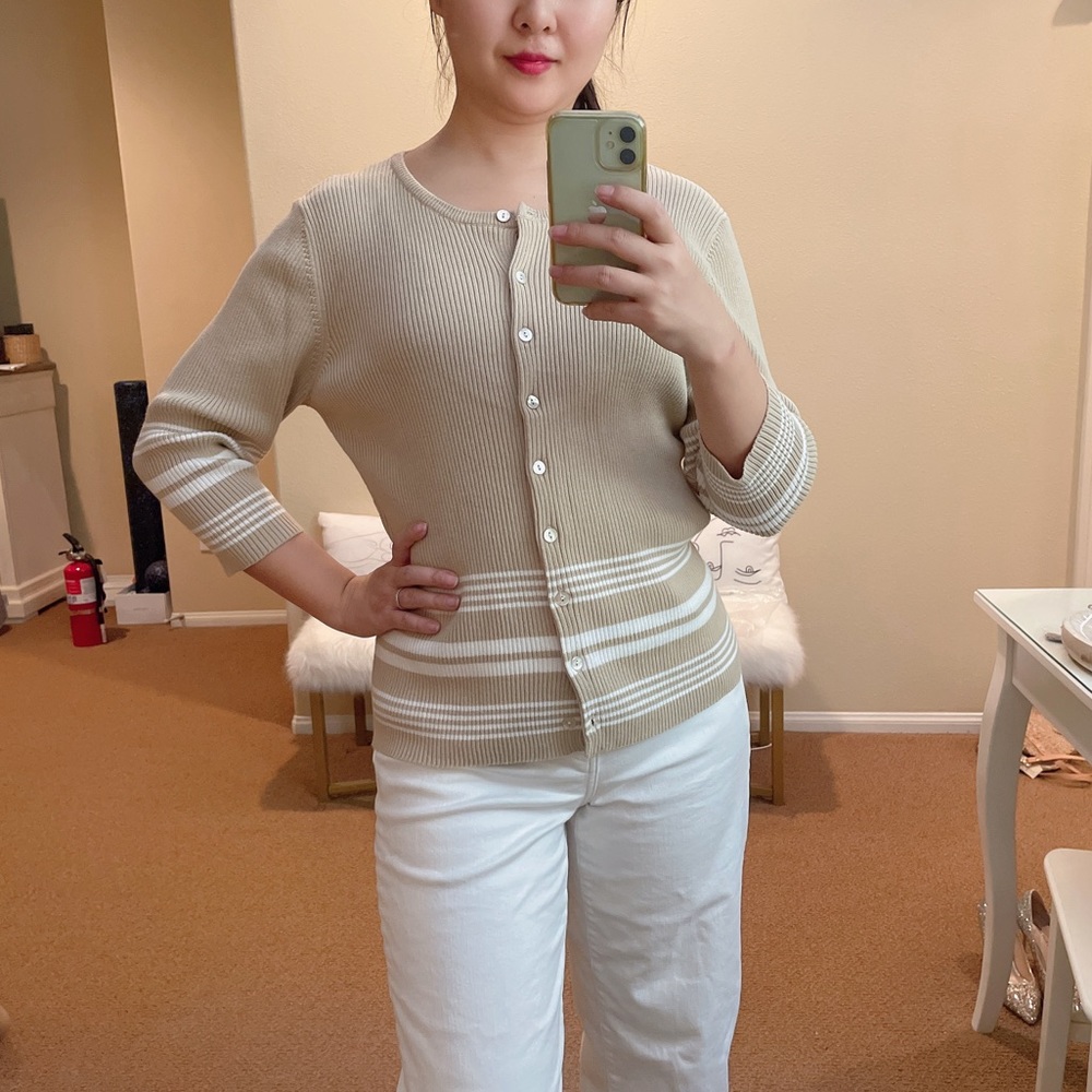 Hilliard & Hanson Knitted Striped Cardigan